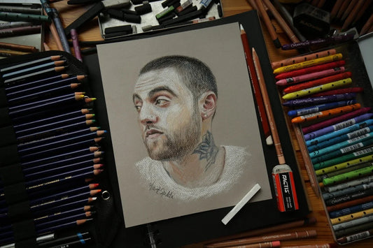 Mac Miller – Original pastelltegning (innrammet)