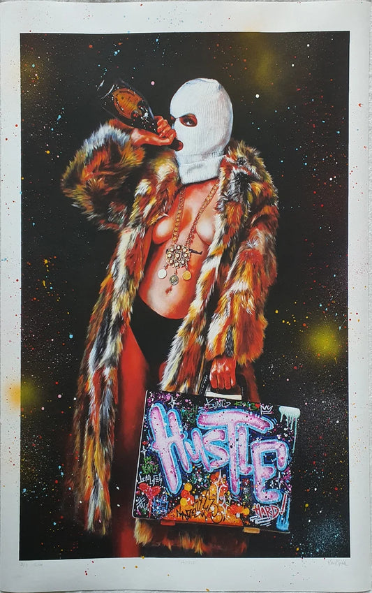 Hustle, håndkolorert giclee print, 66x100 cm.