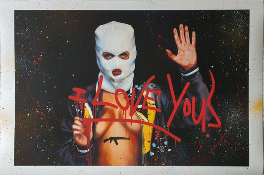 I Love You, håndkolorert giclee print, 66x100 cm.
