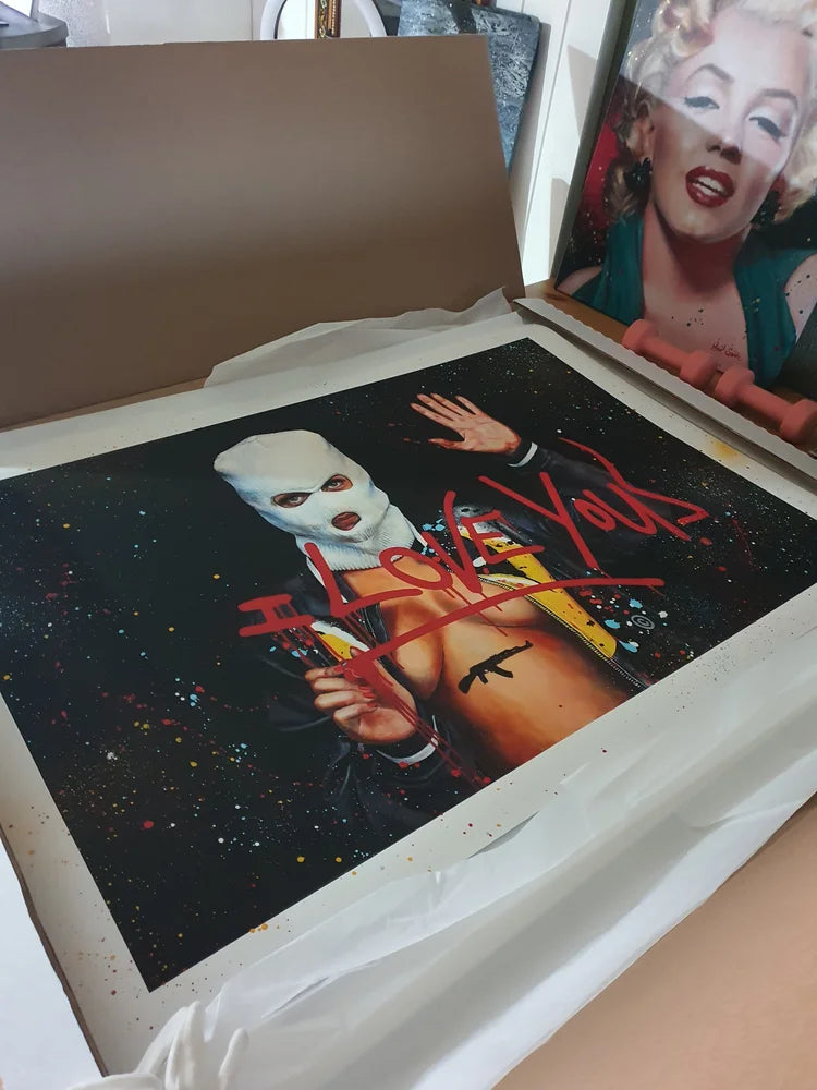 I Love You, håndkolorert giclee print, 66x100 cm.