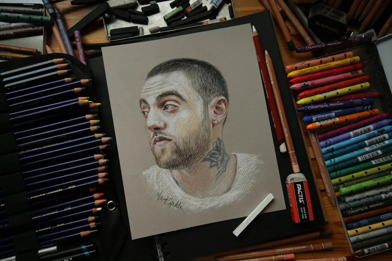 Mac Miller – Original pastelltegn­ing (innrammet)